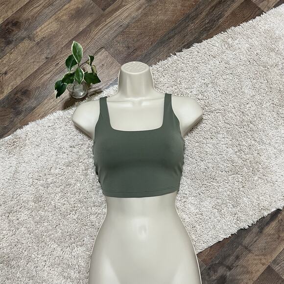 aerie Other - Offline by Aerie Size Small Green Real Me Square Neck Twist Detail Sports Bra